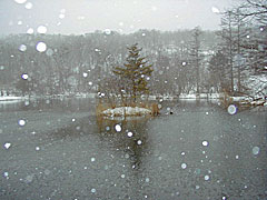 雪の駒出池